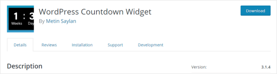 Il plug-in Widget Conto alla rovescia di WordPress