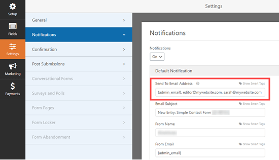 Sending multiple identical email notifications in WPForms