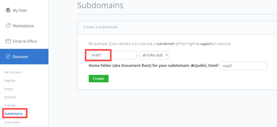 Adding a subdomain in WordPress