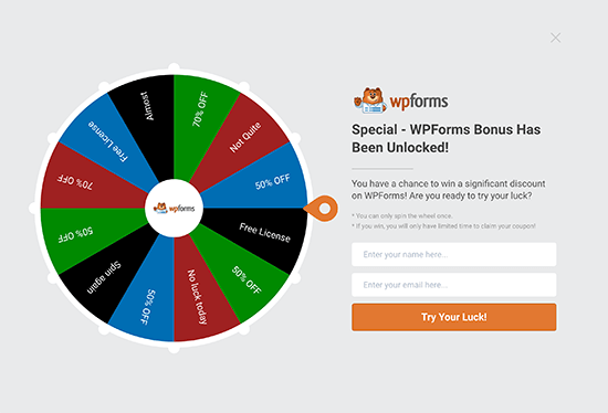 Spin a Wheel - Gamified Welcome Mat