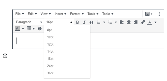 The Classic Paragraph block in the block editor, added by the TinyMCE Advanced plugin