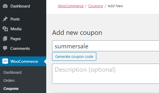 Advanced Coupons Create Coupon