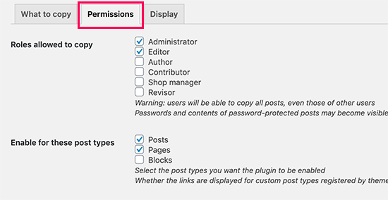 Duplicate Post permissions