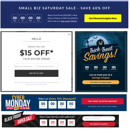 Esempio di timer di vendita dinamici - OptinMonster