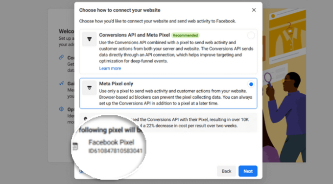 Set up pixel Choose how to connect to your site