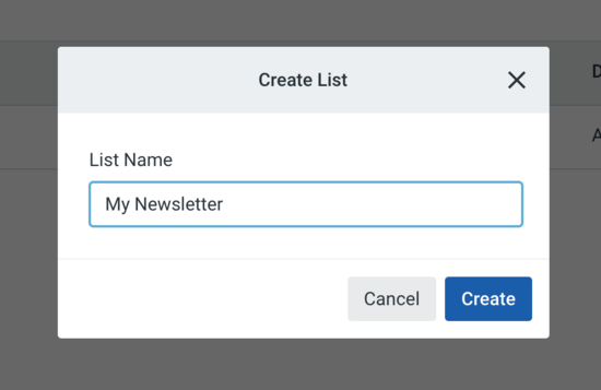 Create List Name