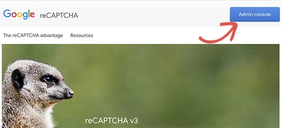 Console di amministrazione reCAPTCHA