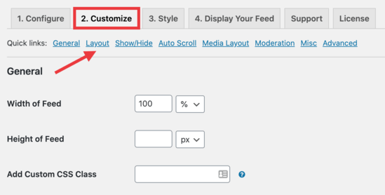 Customize layout