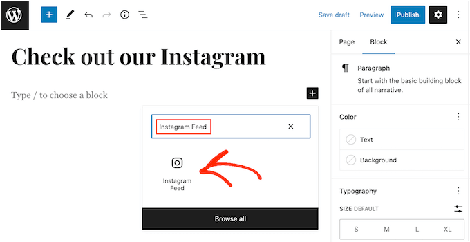 The Instagram Feed WordPress block