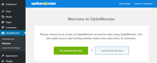 Connecting your OptinMonster account to WordPress