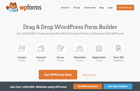 Le site web du WPForms