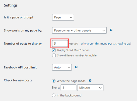 Modifica del numero di post visualizzati nella timeline di Facebook sul sito web