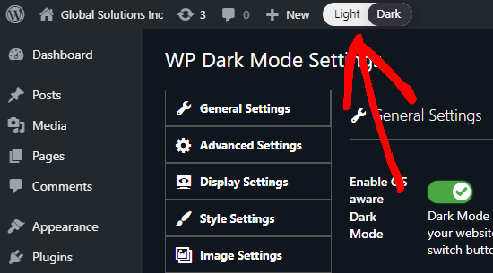 Light Dark Admin Toggle Wp Dark Mode