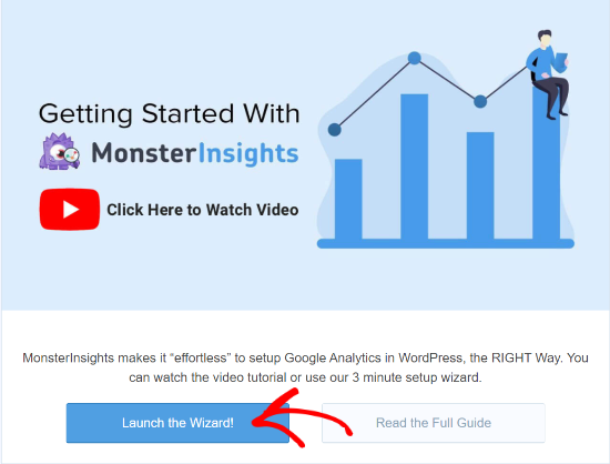 avviare la configurazione guidata di MonsterInsights