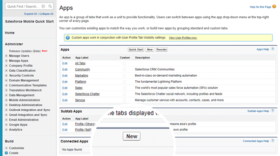 Creating a new Connected App in Salesforce