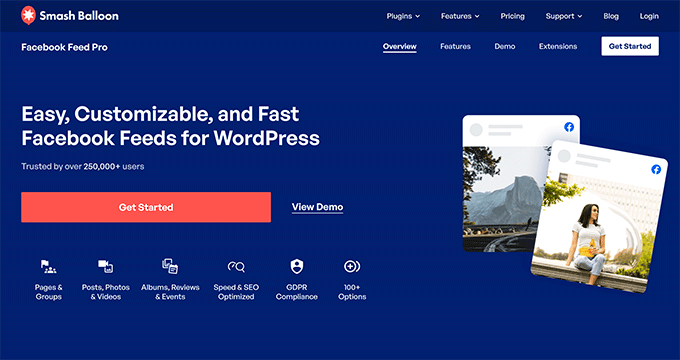 Aplastar globo Facebook Feed Pro