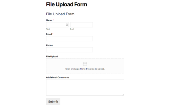 file upload form preview