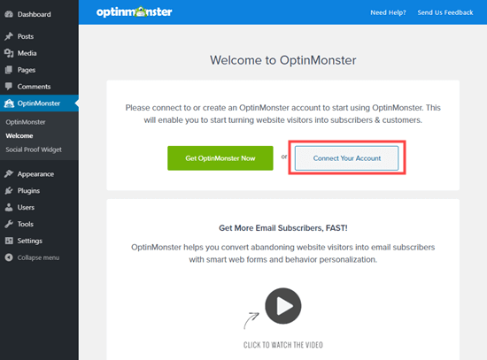 Connecting your WordPress website to your OptinMonster account
