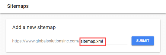 Ввод URL карты сайта в Google Search Console