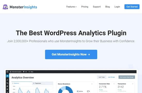 Monsterinsights Website Homepage