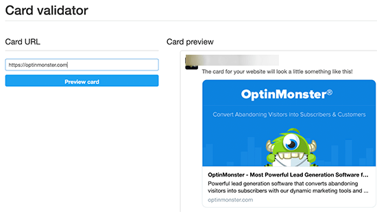 Preview and test your Twitter card images