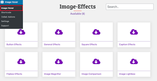 Choose image hover effect