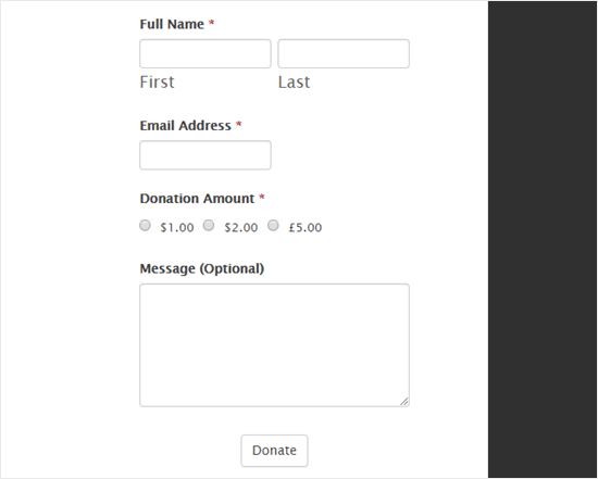 Formidable Forms Tip Jar Example