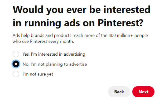 Планирование запуска рекламы в Pinterest