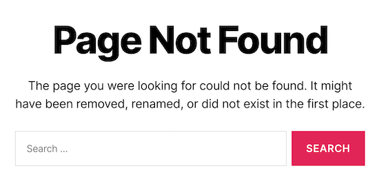 Default WordPress 404 page