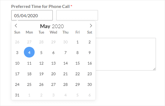 Default Date Picker