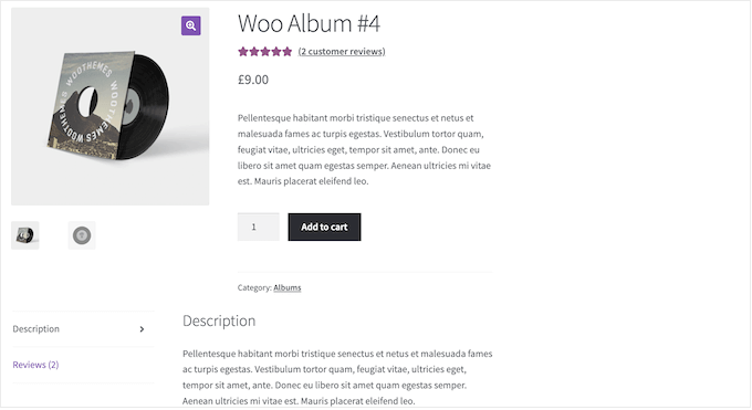 The default WooCommerce product page