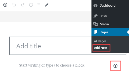 Создание новой страницы в WordPress и добавление на нее нового блока