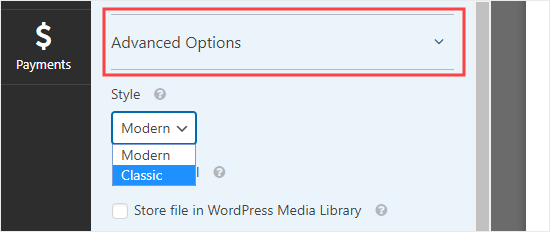 Wpforms File Upload Field Advanced Options