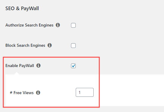 Enable the paywall feature in MemberPress 