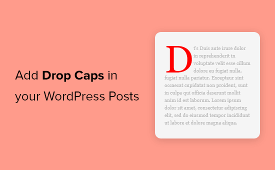 Add Drop Caps in a WordPress Post