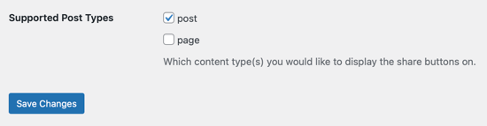 Select the Supported Post Types