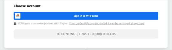 Fai clic sul pulsante per accedere a WPForms