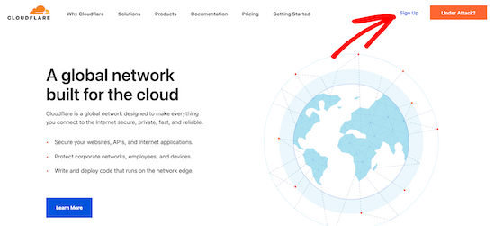 Посетите сайт Cloudflare