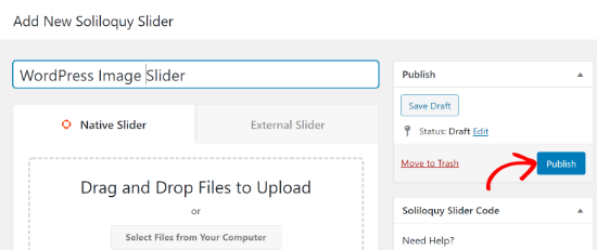 Publish your slider