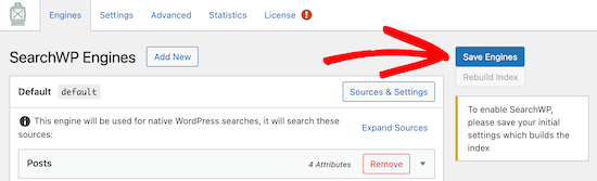 Save default SearchWP engine