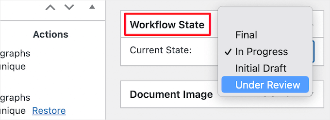 Change workflow state