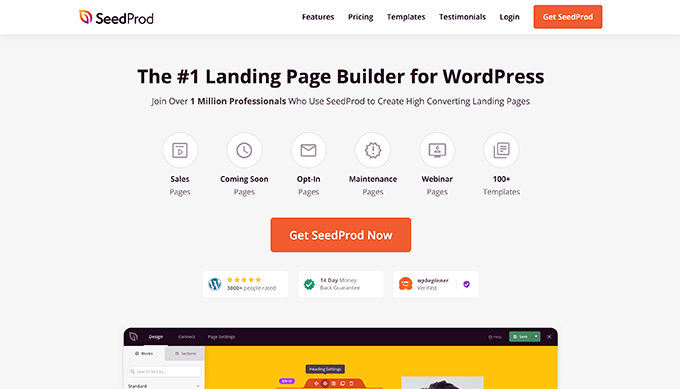 SeedProd landing page builder WordPress testimonial plugins