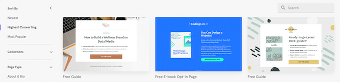 Leadpages template library
