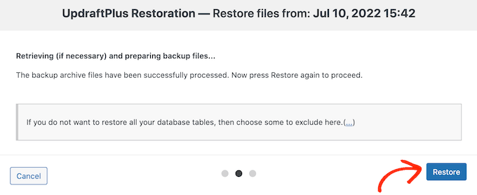 Restoring a Google Drive backup