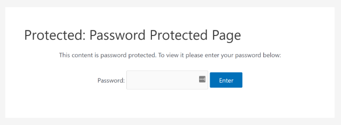 Password protected page preview using content editor