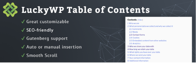 LuckyWP table of content