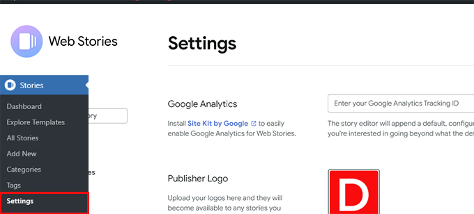Web stories Google Analytics