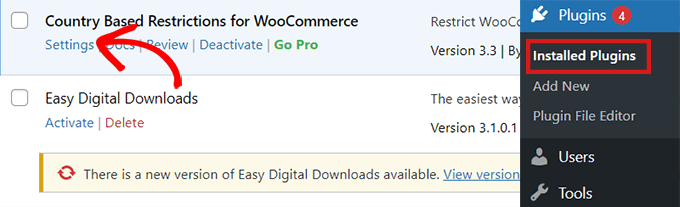 WooCommerce eklenti ayarları için ülke bazlı kısıtlamalara gidin
