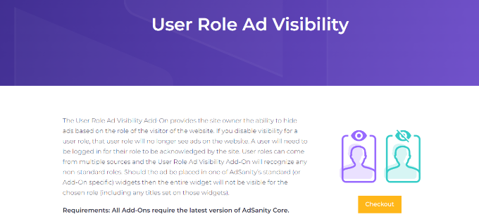 User role ad visibility addon