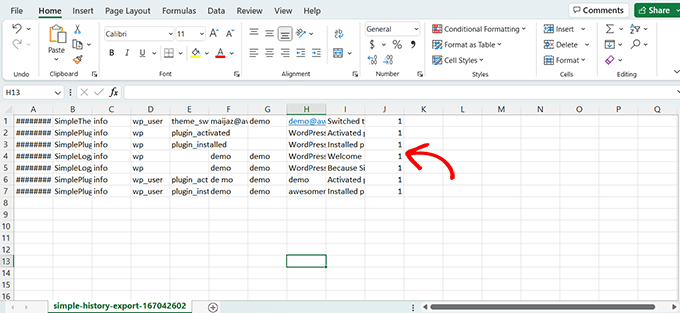 Excel dosyası